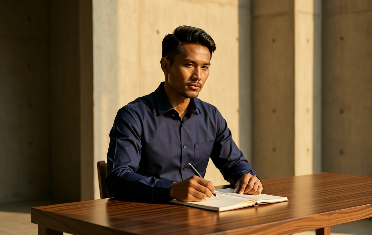 Strategic professional focus in a modern Jakarta setting